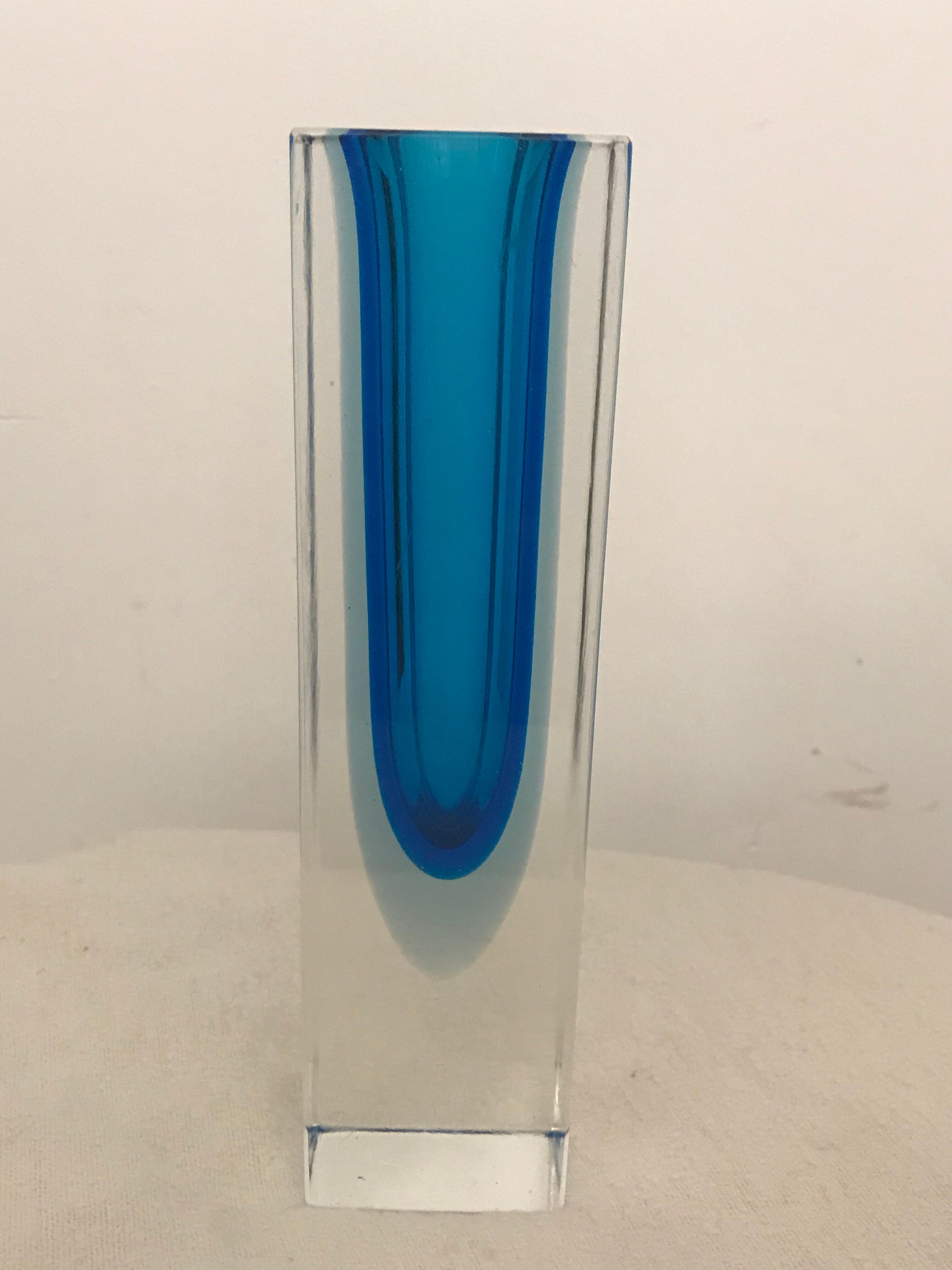 Blue Sommerso Murano vase
