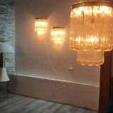 Set of Murano glass light fixtures by Venini 1970s