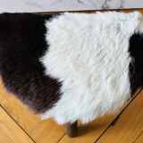 Small tripod stool in cowhide