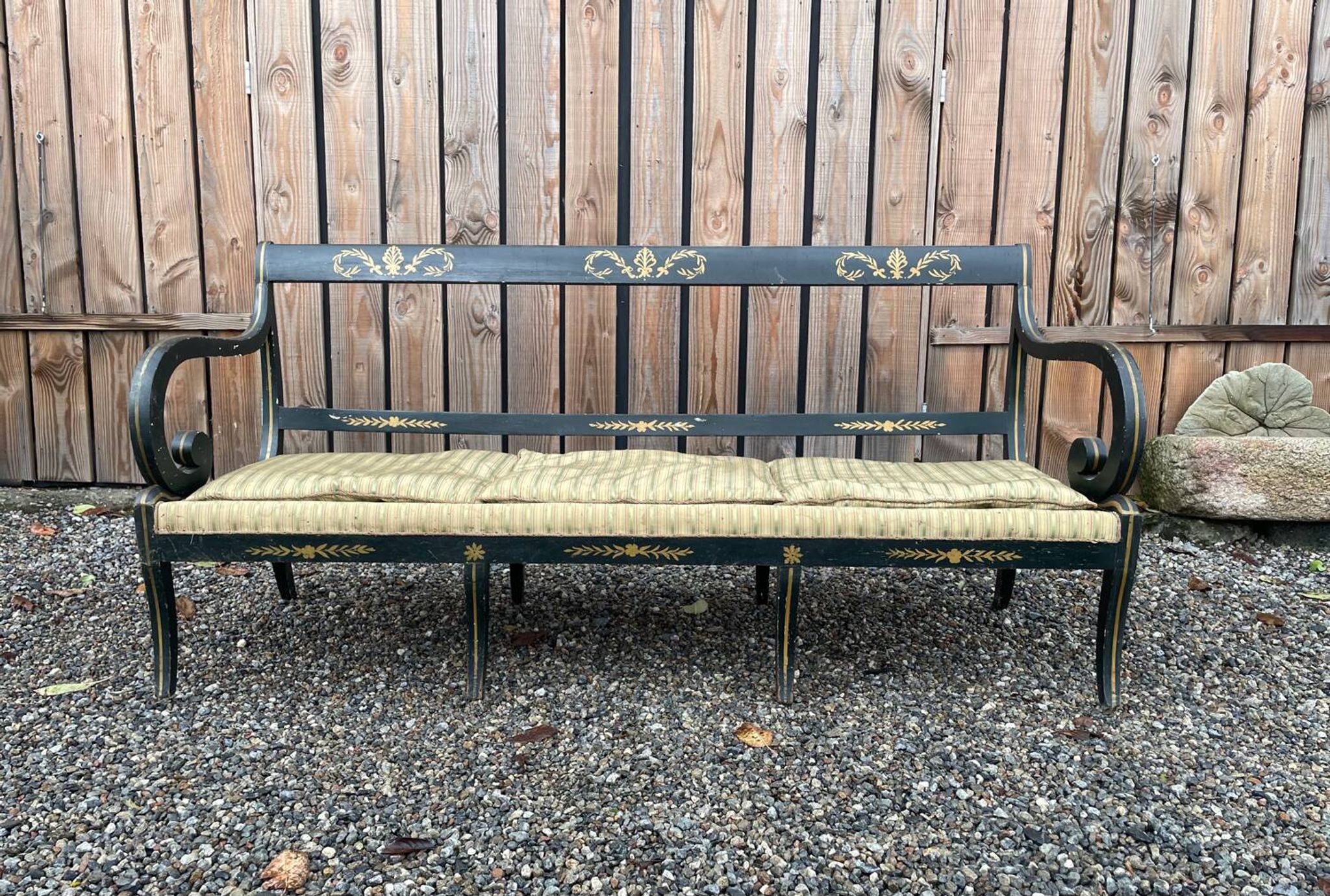 Rare painted bench or sofa from the 19th century