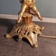Electrified three-spoke brass candlesticks