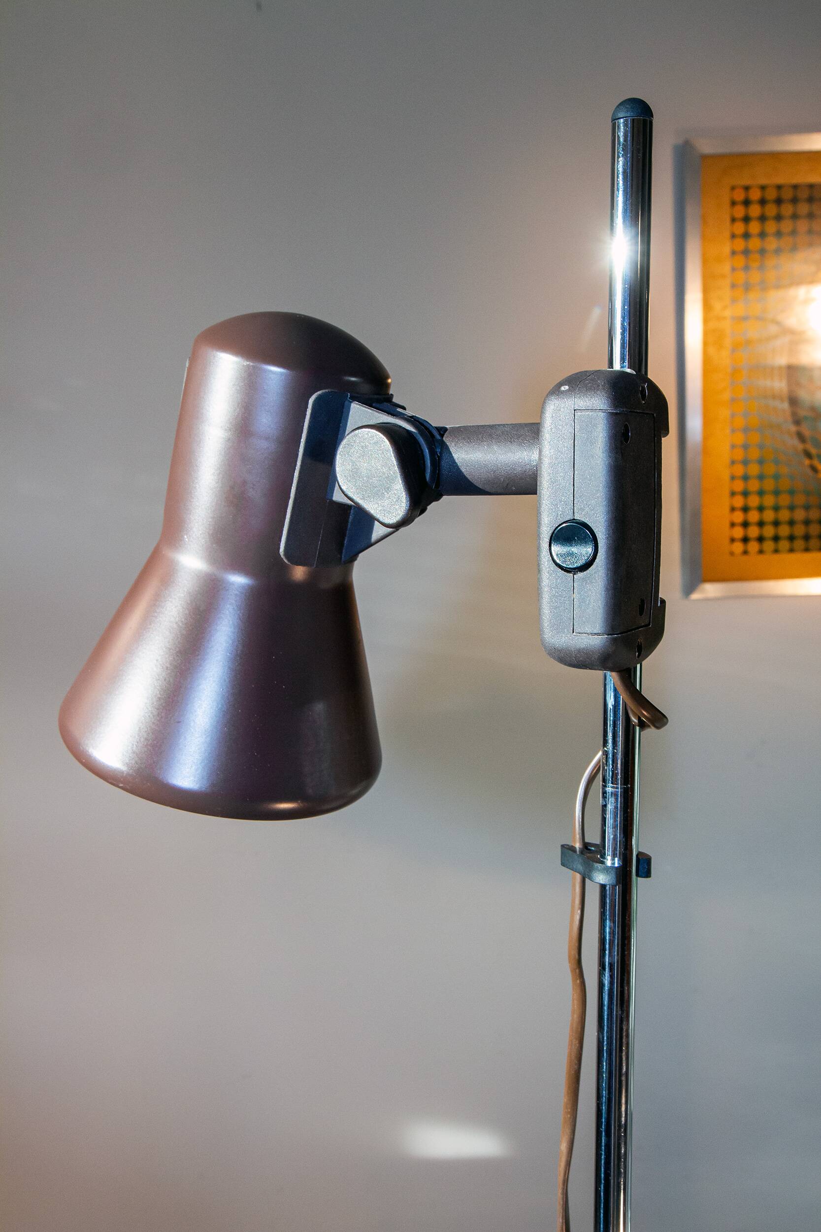 Minimalist floor lamp, adjustable spotlight, Germany 1970-80