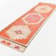 Tapis de couloir Oushak corail vintage, tapis turc ancien, 95x310 cm