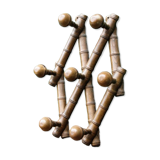 Accordion wall coat rack, bamboo imitation