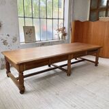 Solid walnut farmhouse castle table 1900 XXL