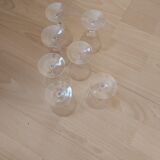 Set of 7 crystal glasses