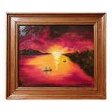 Sunset signed B Deschamps Nicolas Painting