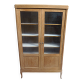 Charmante vitrine vintage des années 50 en bois naturel.