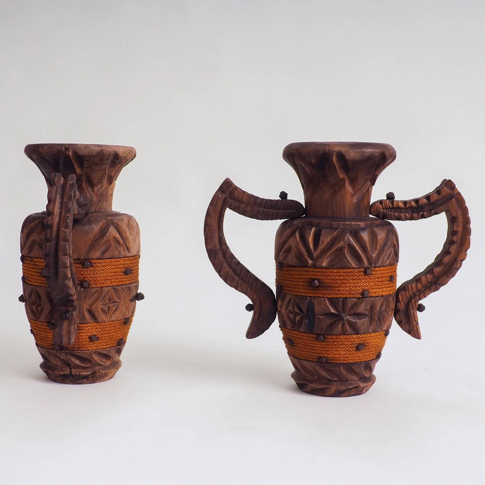 Set of 2 Spanish Brutalist vases