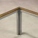 Vintage coffee table in metal, brass and glass, 1970s design.