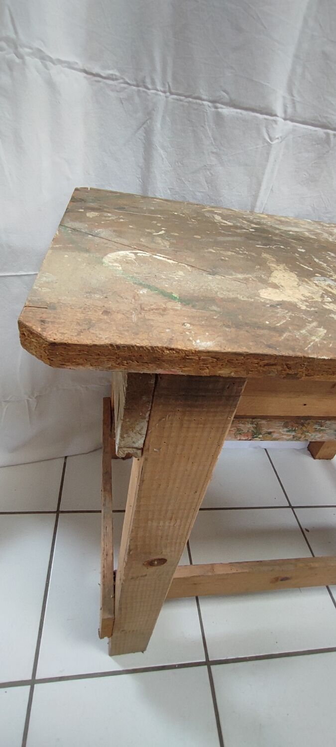 Vintage wooden workbench