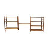 Pair of modular pine wall shelves