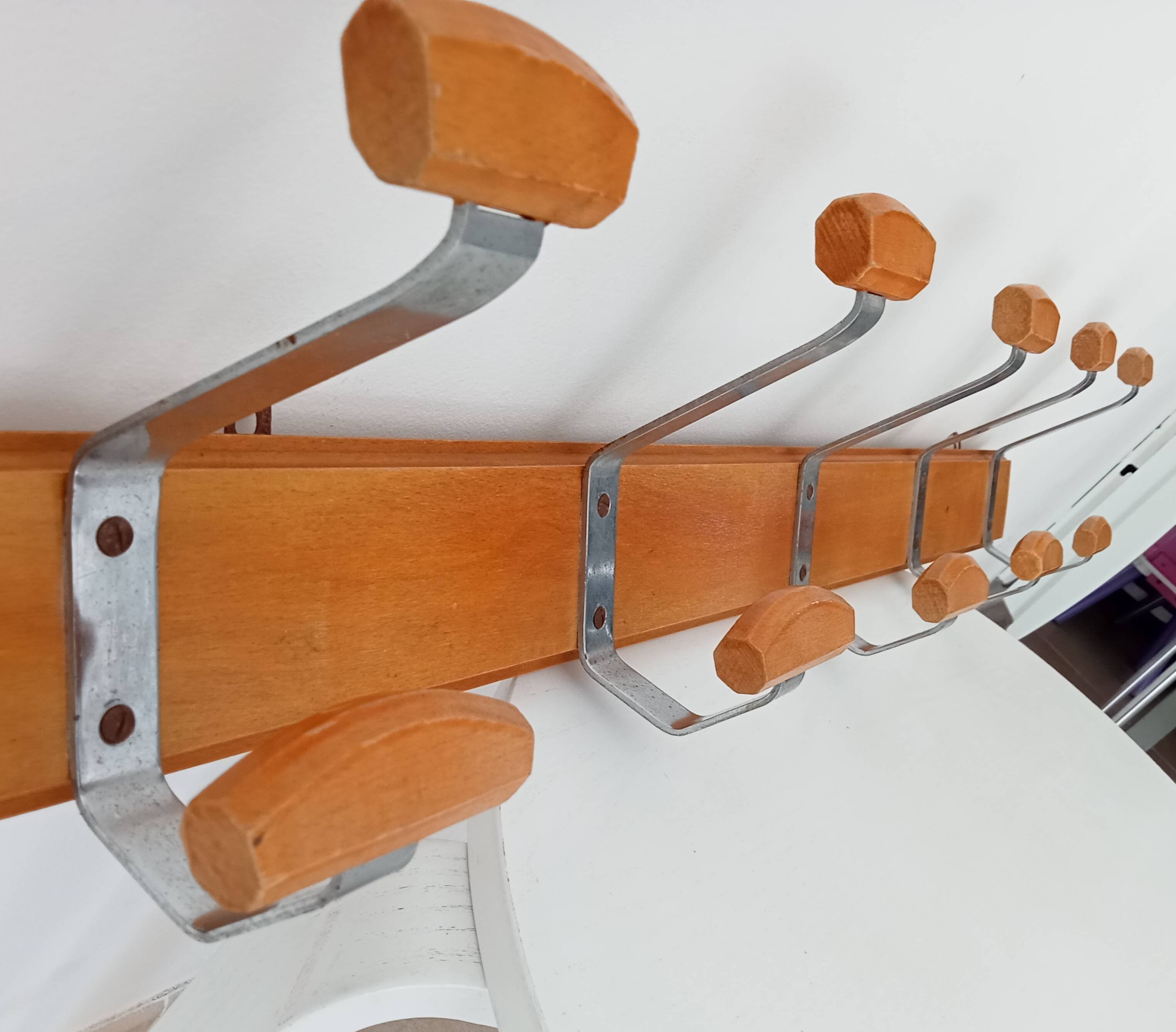 Vintage wall coat rack from the 60s/70s