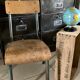Old schoolboy chair child wood and metal