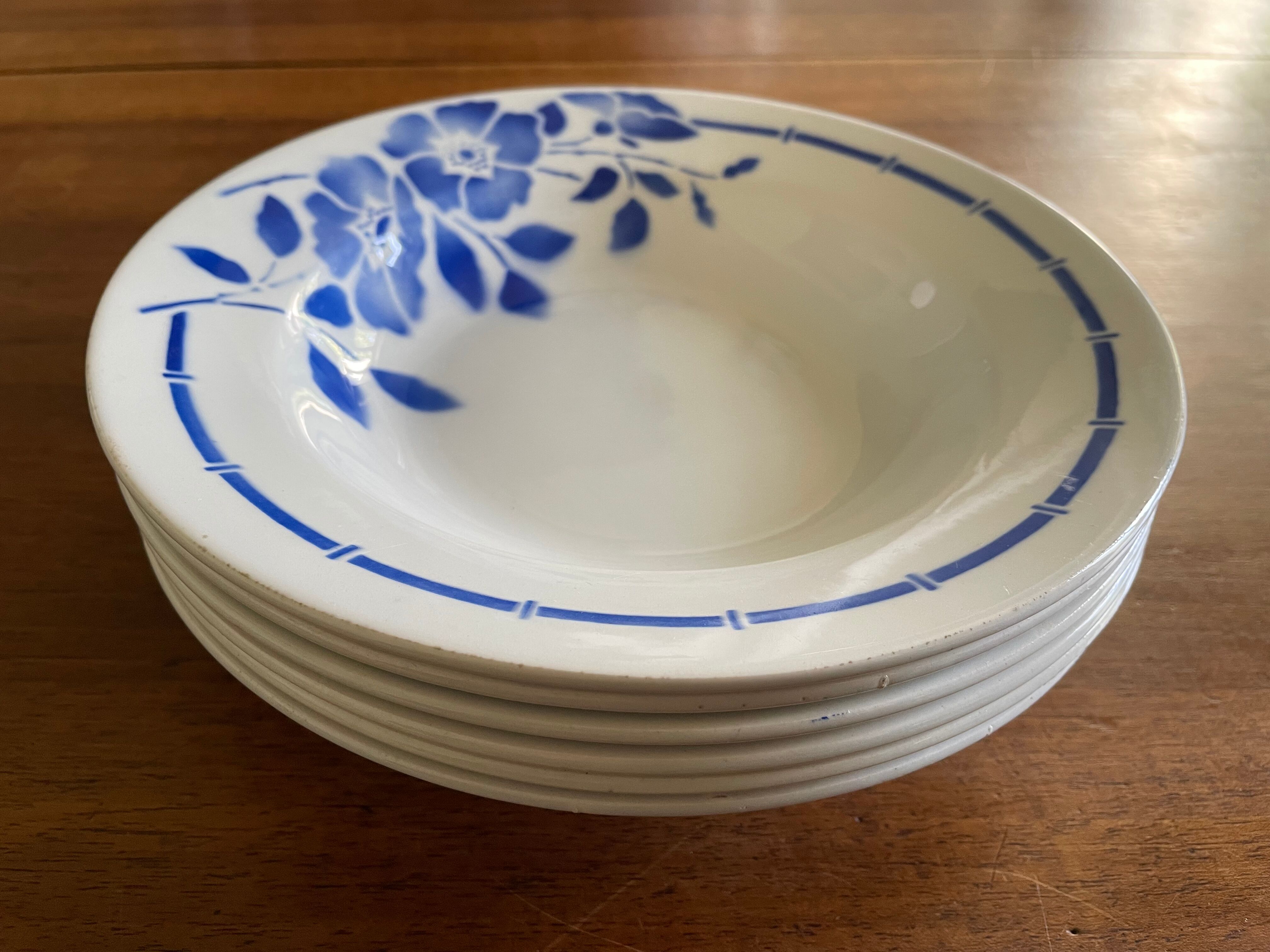 Hollow plates ceranord saint amand blue flower