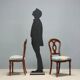 Antique walnut chairs with curved legs, Italy, mid-19th century.