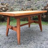 Vintage table René Gabriel in beech period reconstruction