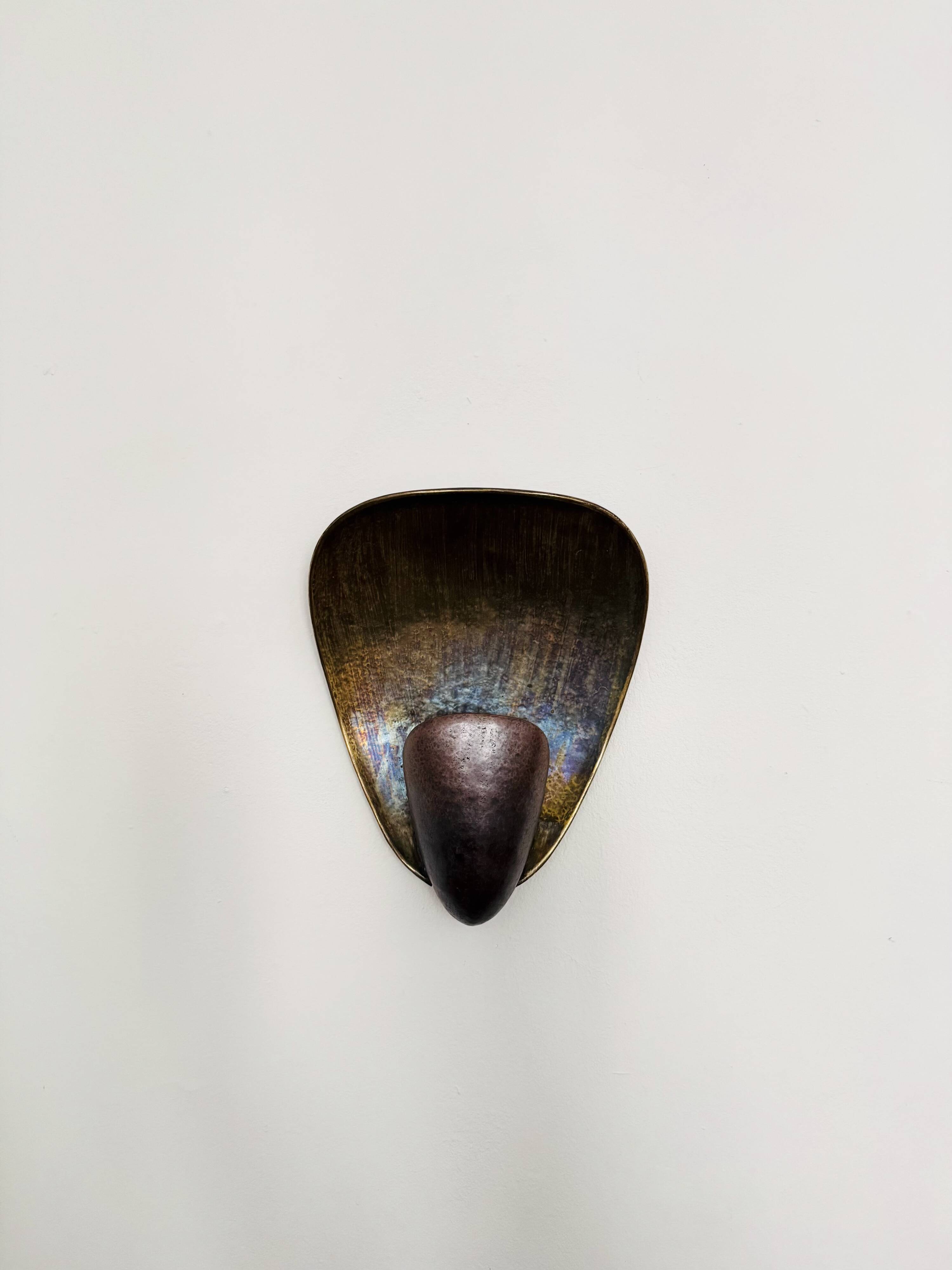 Brutalist Brass and Copper Wall Lamp
