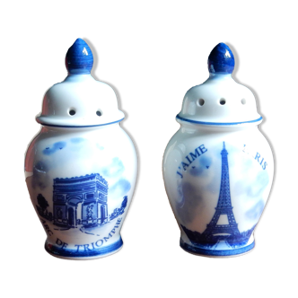 Elesva ceramic salt shaker and pepper shaker France