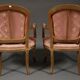 Pair of Louis XV style convertible armchairs