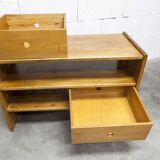 Low cabinet from Maison Regain, solid elm, circa 1960, with drawer