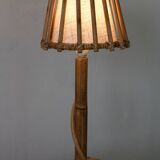 Lampe de table en roseau crayon moder du milieu du siècle