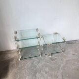 Glass and Plexiglas consoles from the 80s