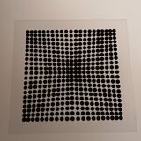 Vasarely silkscreen print - "Deep Kinetics" - 3D Illusion & Black and White