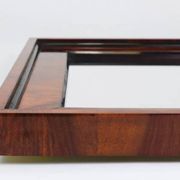 Square Biedermeier Antique 19th Century Walnut Wall Mirror, Vienna, 1850s