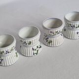 Set of 4 antique porcelain egg cups, Pillivuyt & Cie, circa 1900