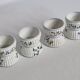 Set of 4 antique porcelain egg cups, Pillivuyt & Cie, circa 1900
