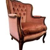 Vintage baroque armchair in old rose / single armchair