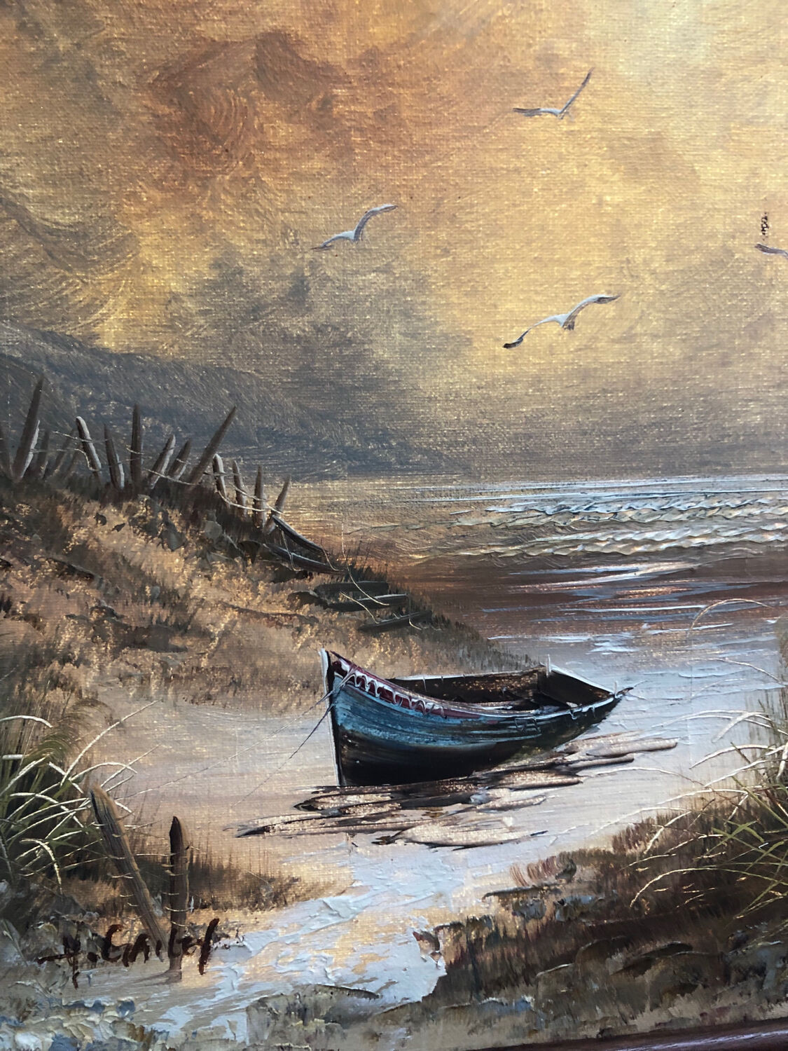 Oil on marine canvas