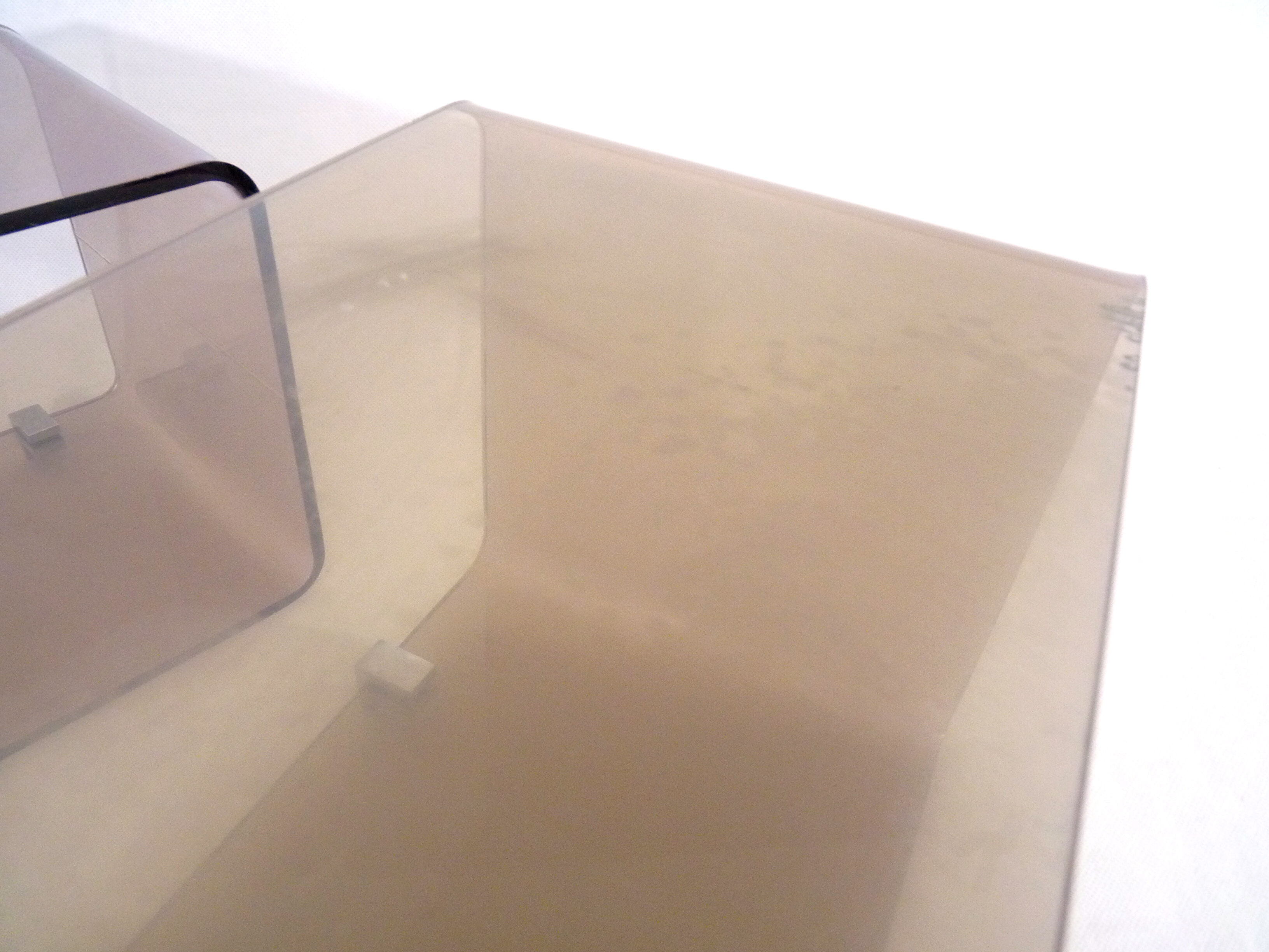 Lot of 2 Space Age wall shelves in smoked plexiglass 1970