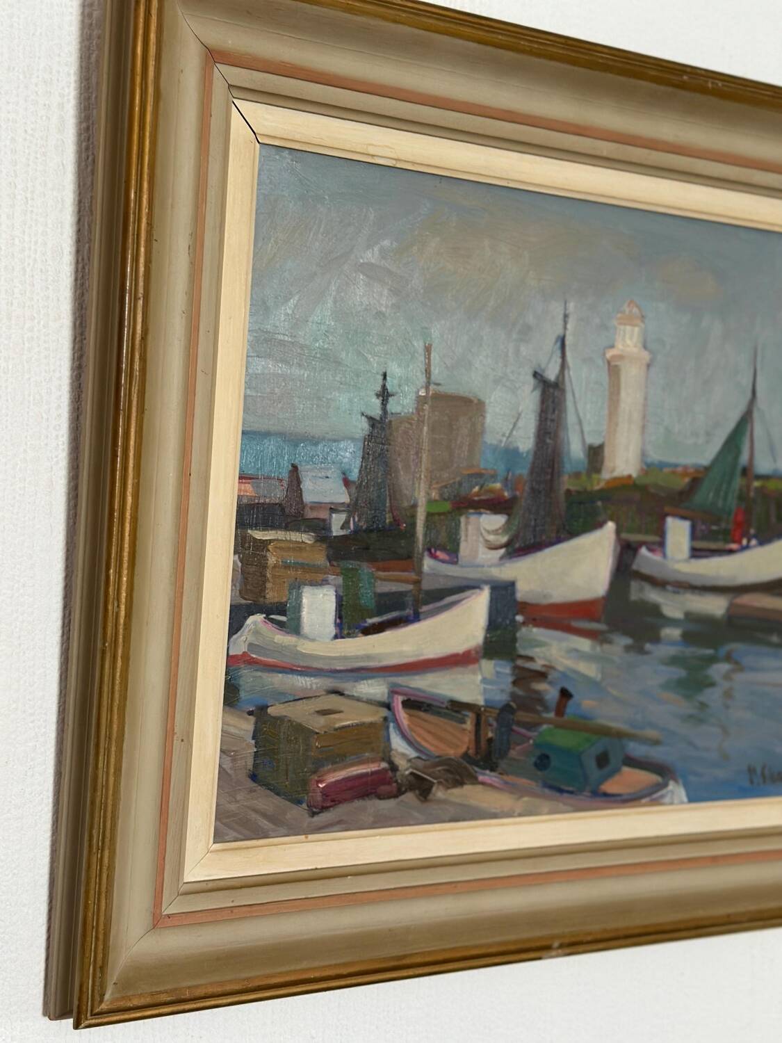 Huile su panneau suédois – « Bateaux » par Eskil Skans
