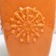 Postmodern Orange Encased Hand-Blown Glass Flower Vase, Empoli, Italy