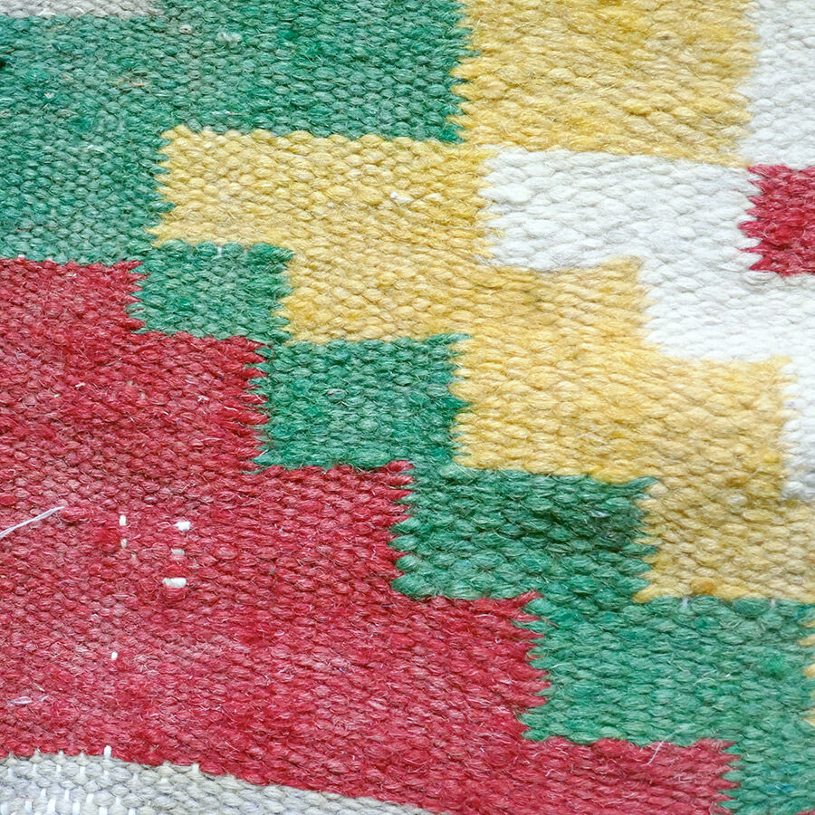 Reversible mid century kilim wool rug 93x115cm