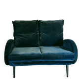Two-seater velvet canapé banquette. French manufacture.