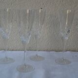 Set of 4 crystal flutes