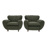 Attributed Guglielmo Ulrich Art Deco Italian Bouclé Armchairs, 1940s, Pair