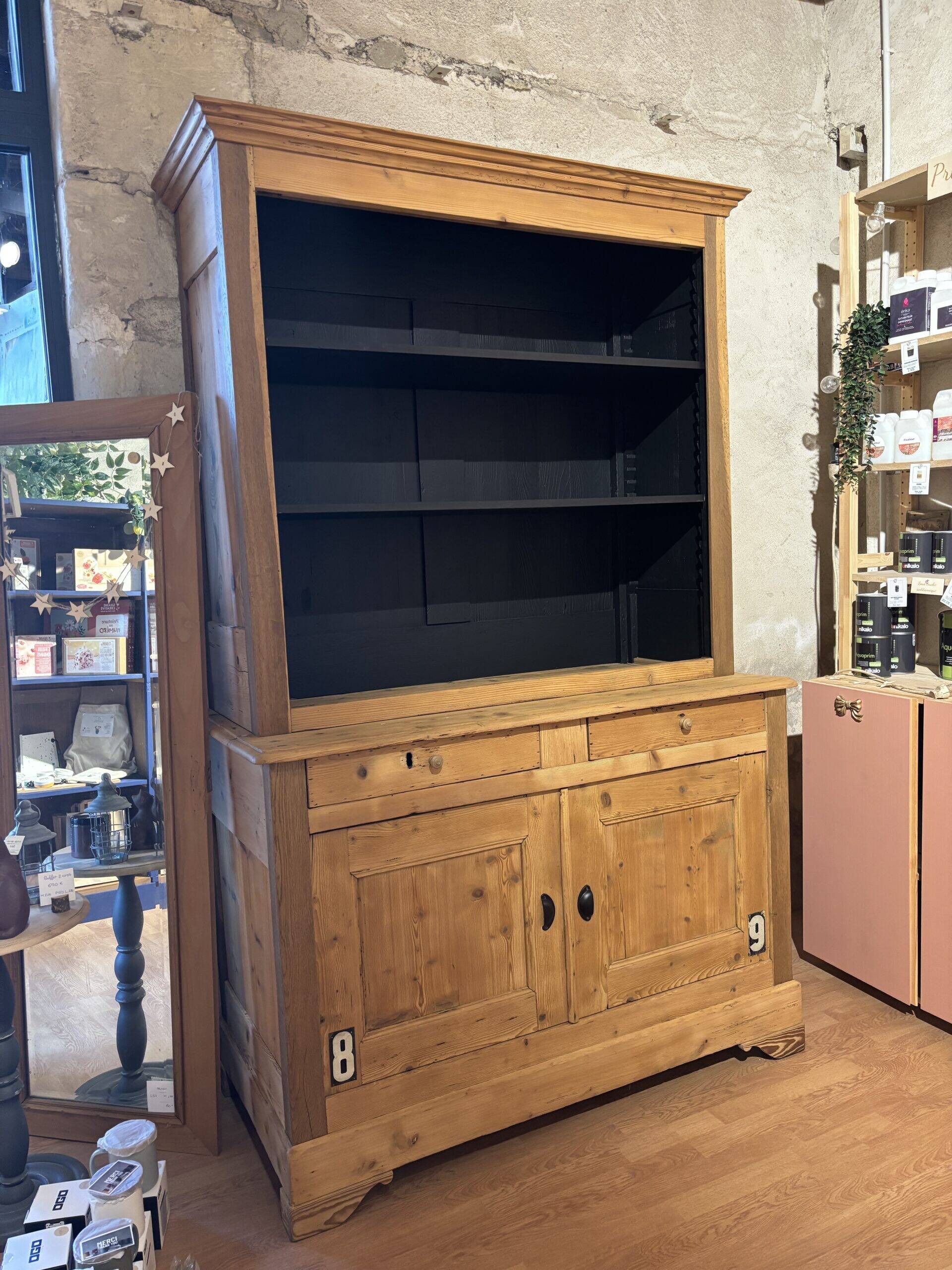 Black and wood farmhouse sideboard