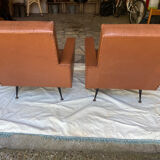 Pair of skaï armchairs