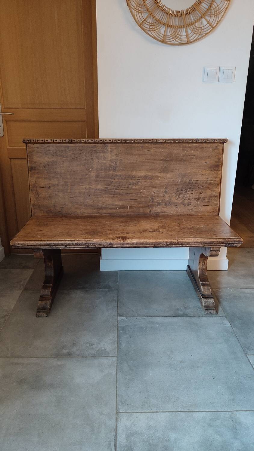 Antique solid wood bench