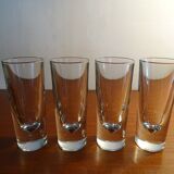 4 high glasses Heavy bullet glass Carlo Moretti Italy 1980 signed