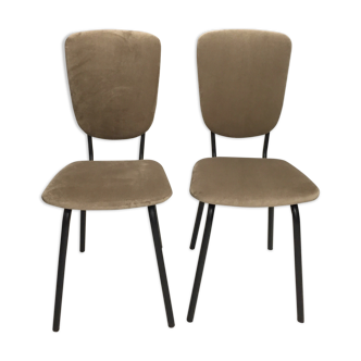 Pair of 60s taupe chairs