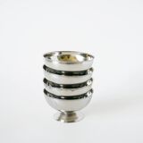 Set of 4 small stainless steel ice cream cups, Design, 1970, 9.5 X 5.5 cm