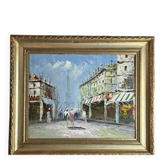 School of Paris, 20th century - Oil on cardboard - The Grands Boulevards