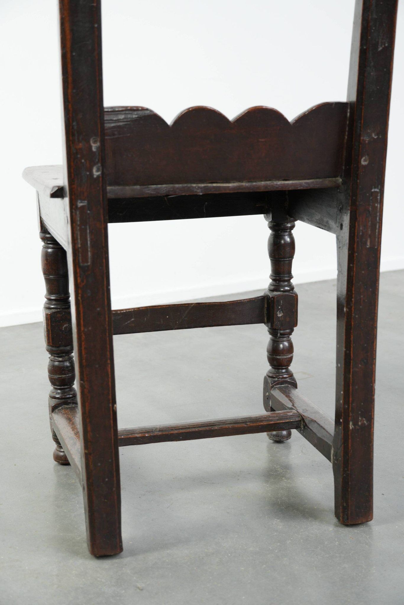 French antique Lorraine chair made of oak from the 18th century