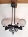 Chandelier 1930 art deco wrought iron and balls glass granite