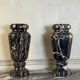 Paire de vases en marbre Portor, vers 1920